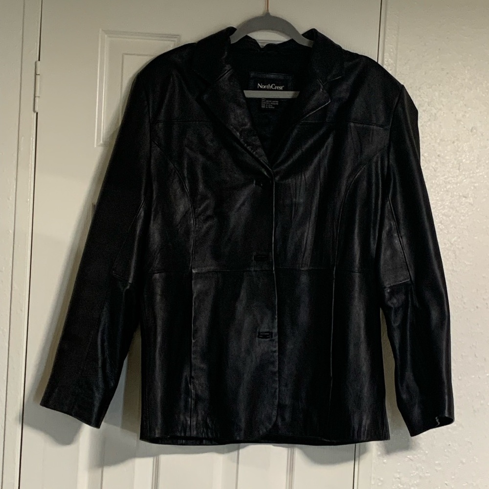 Black Leather Jacket women’s M (10-12)